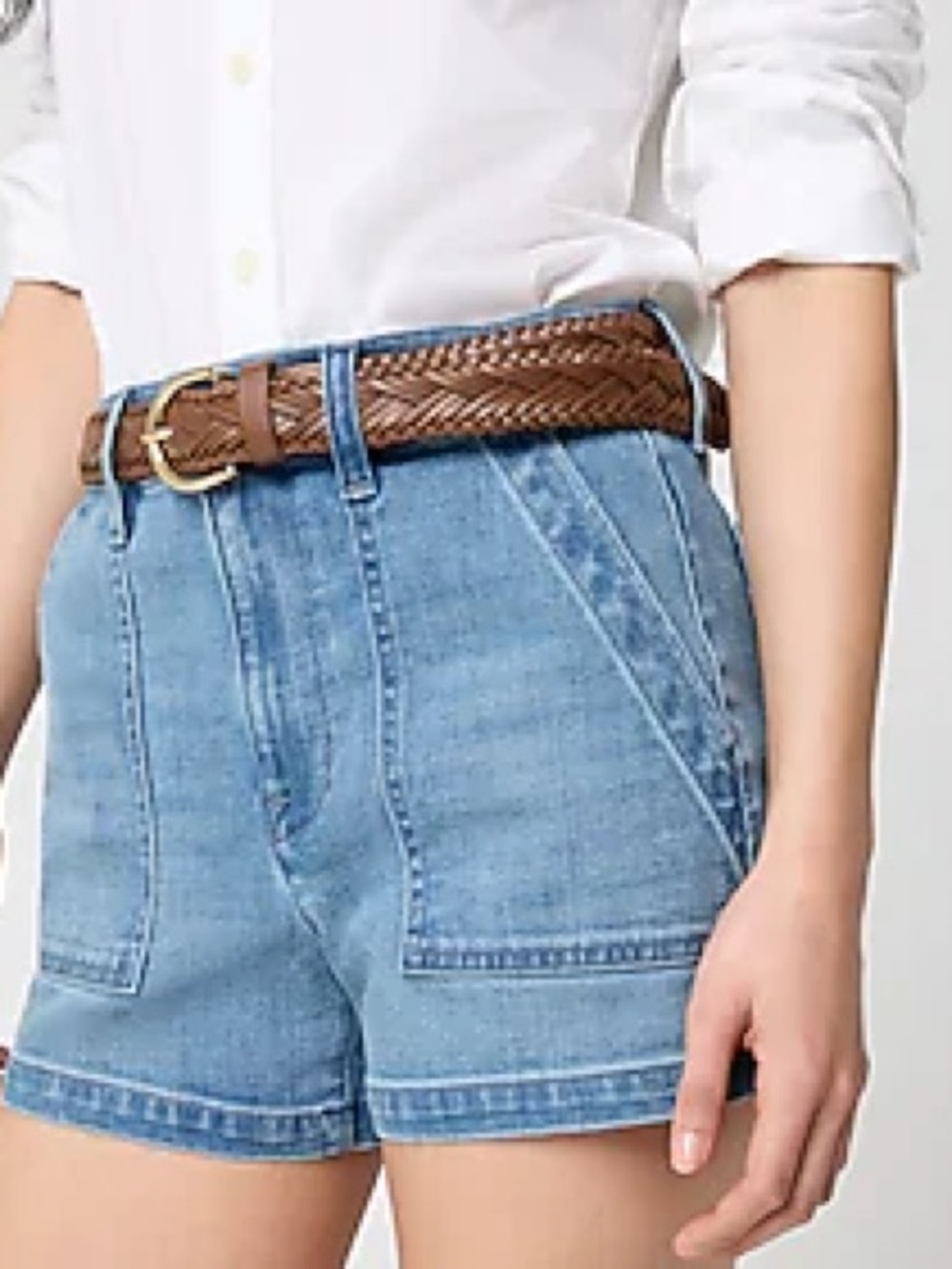 J. Crew  Factory  utility Denim Shorts Size 26  Blue Wash Stretch 3" Inches NEW